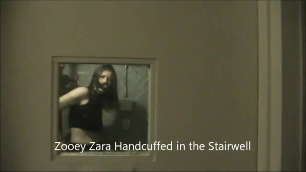 Zooey Zara Handcuffed In The Stairwell