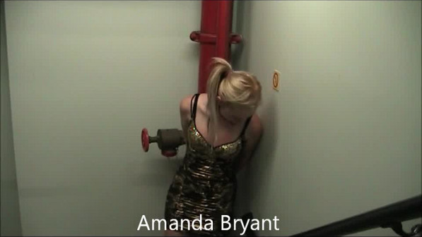 Amanda Bryant Handcuffed In The Starirwell