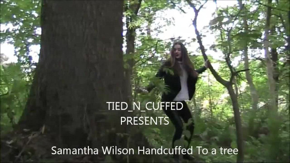 Samantha Wilson Handcuffed to a Tree